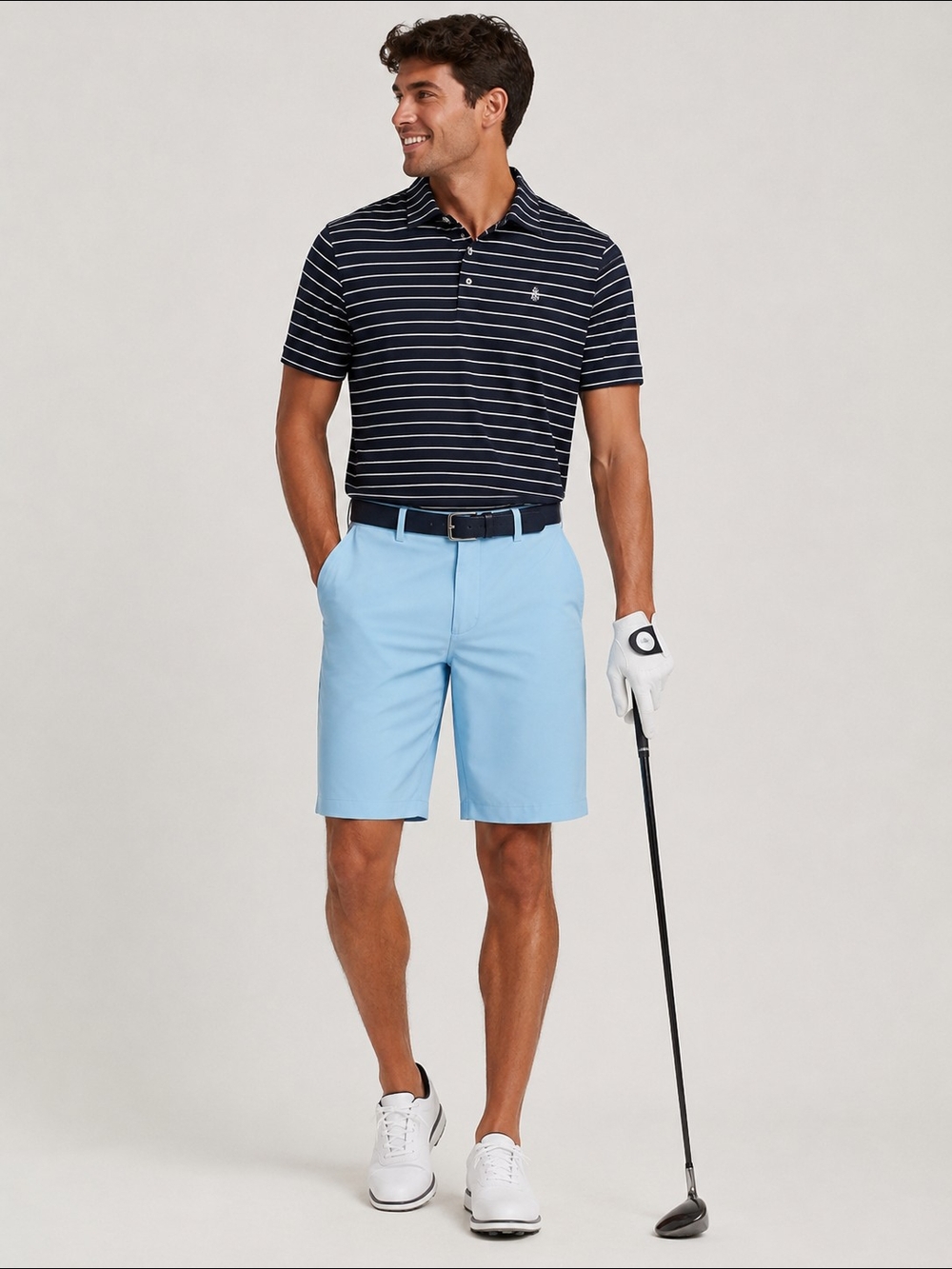Tailored Sky Blue Flat-Front ProTour Golf Shorts